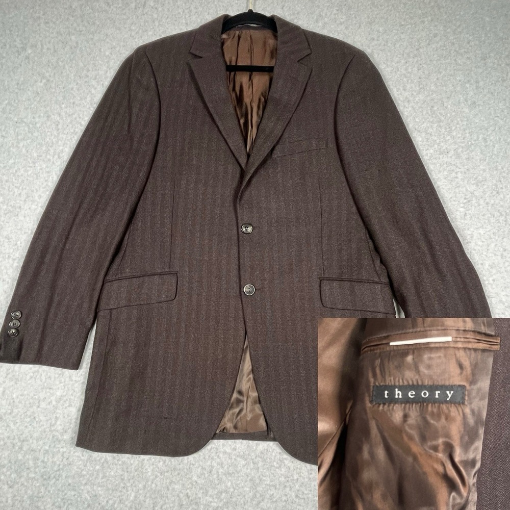 THEORY Men's Chambers‎ Stretch Wool Sport Coat Blazer Size 40R Brown See Pics